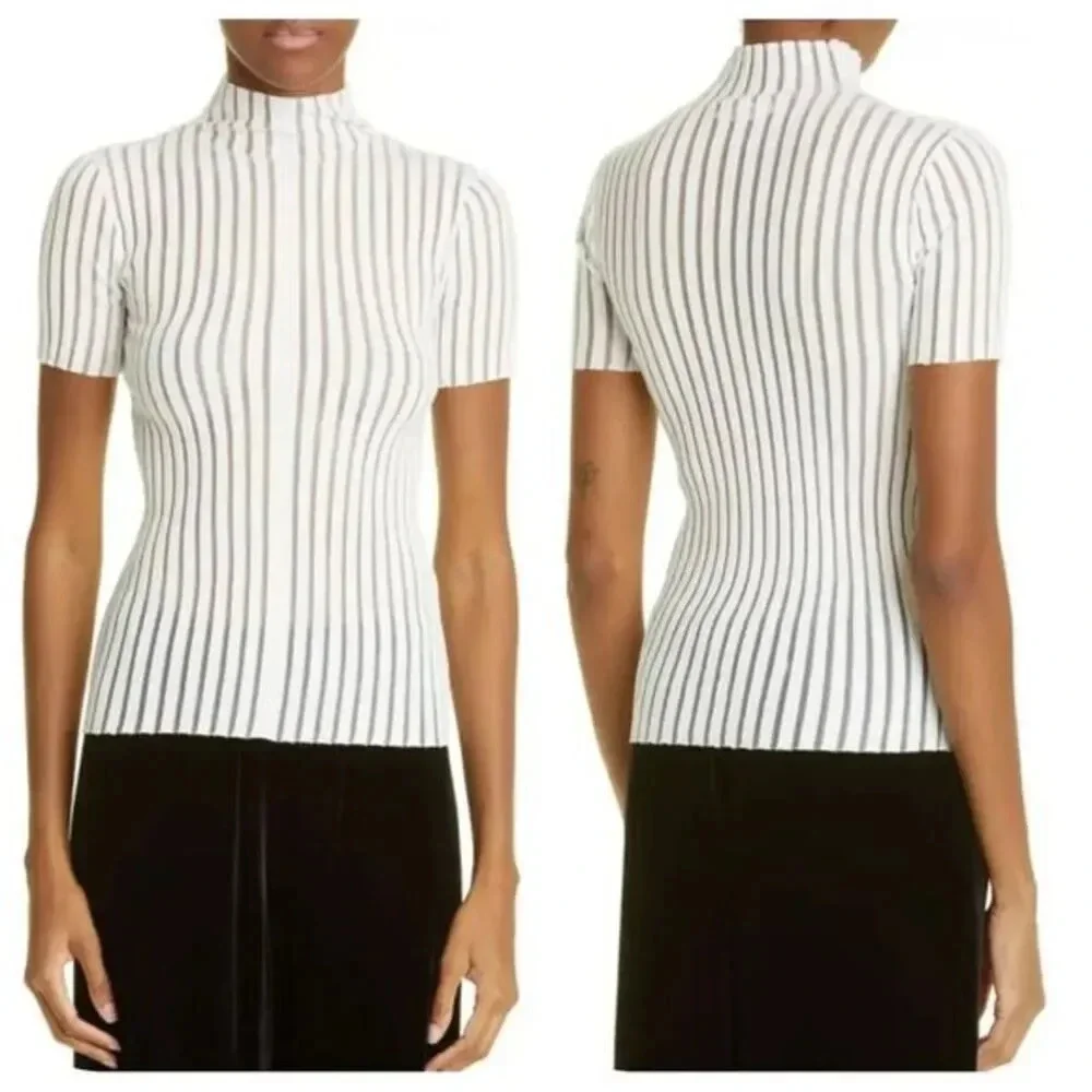 Interior ridley PLATED MOCK NECK COTTON BLEND SZ S
